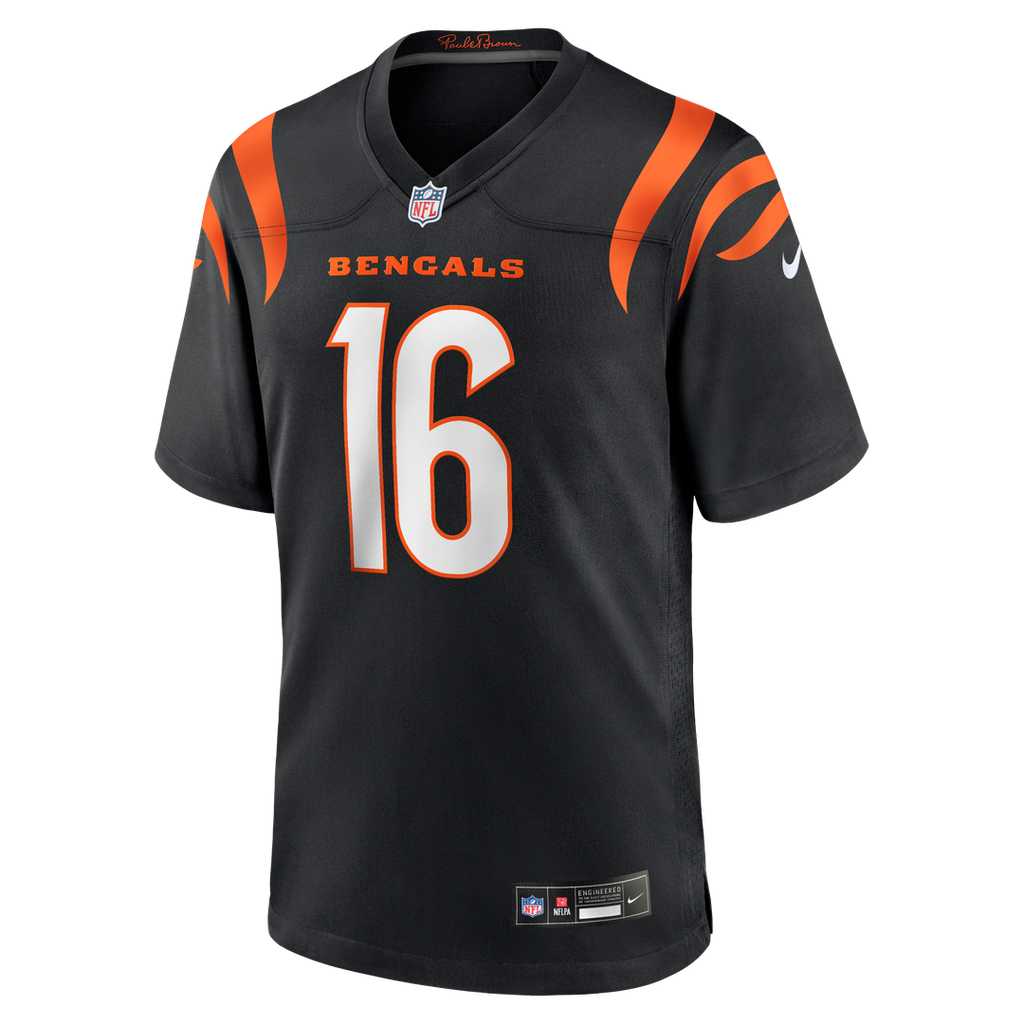 Cincinnati Bengals Joe Flacco Black Team Game Jersey product image 2, provided for visual reference and product detail review
