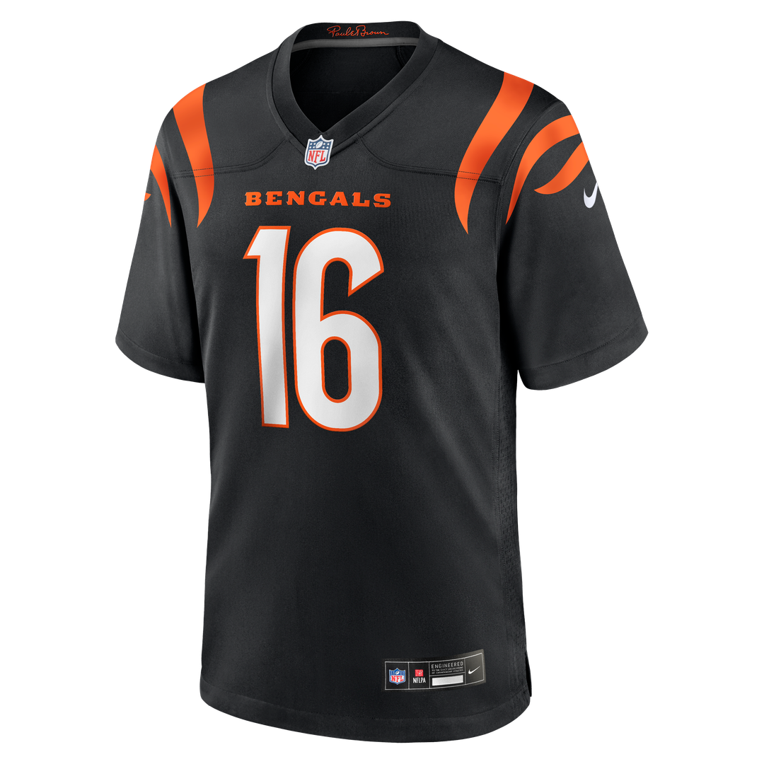 Cincinnati Bengals Joe Flacco Black Team Game Jersey product image 2, provided for visual reference and product detail review