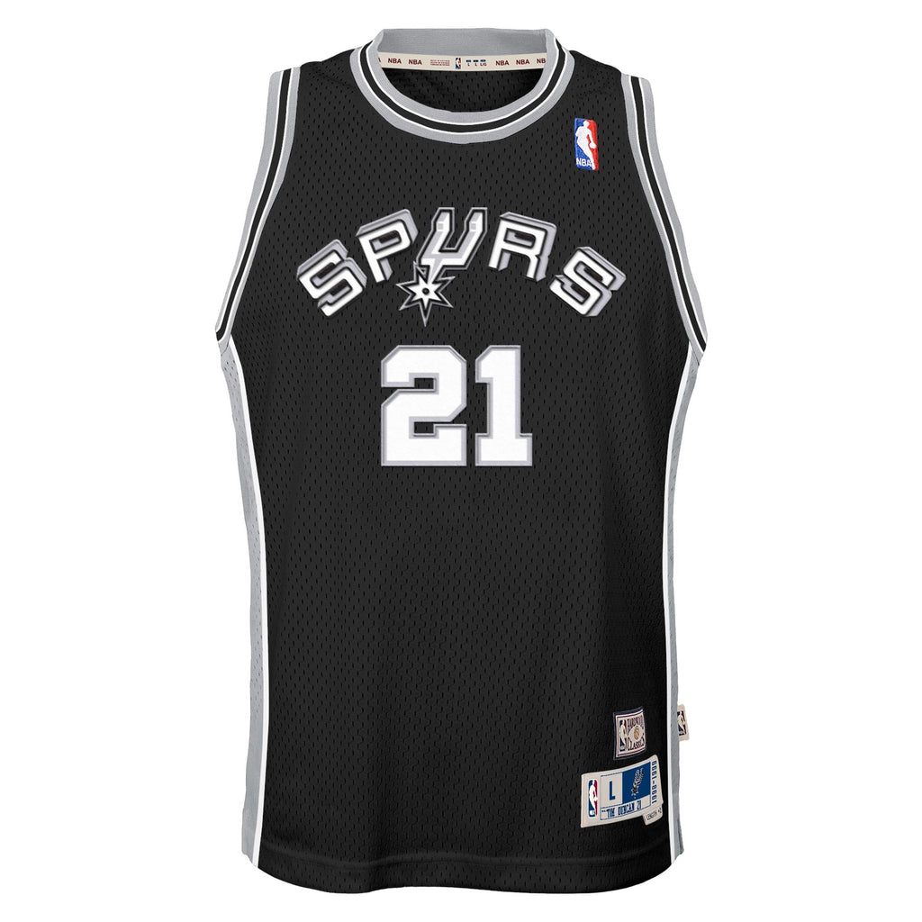 Tim Duncan San Antonio Spurs 1998-99 Hardwood Classics Swingman Road Jersey - Black - Youth product image 3, provided for
