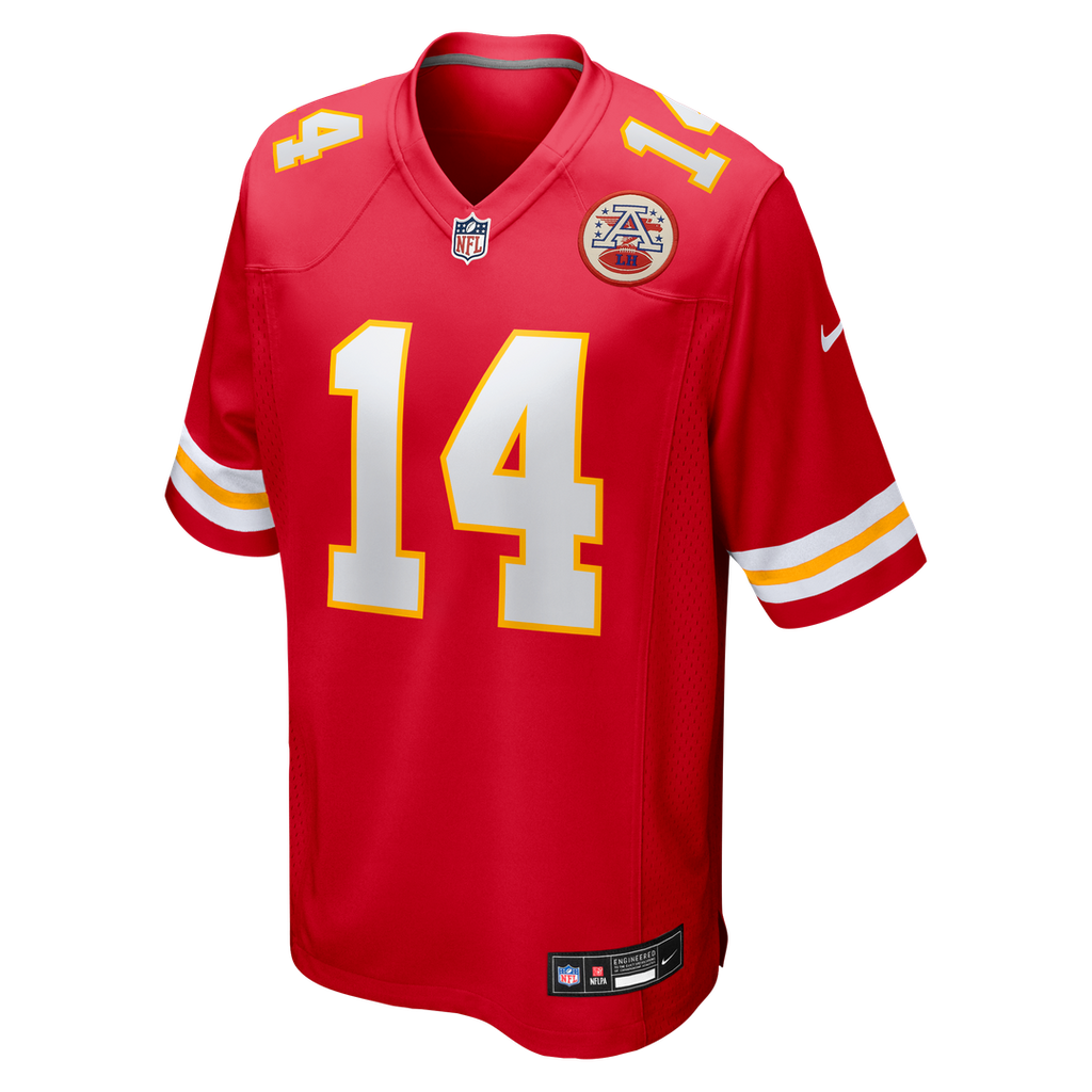 Kansas City Chiefs Garrett Nussmeier Red Game Jersey product image 4, provided for visual reference and product detail review