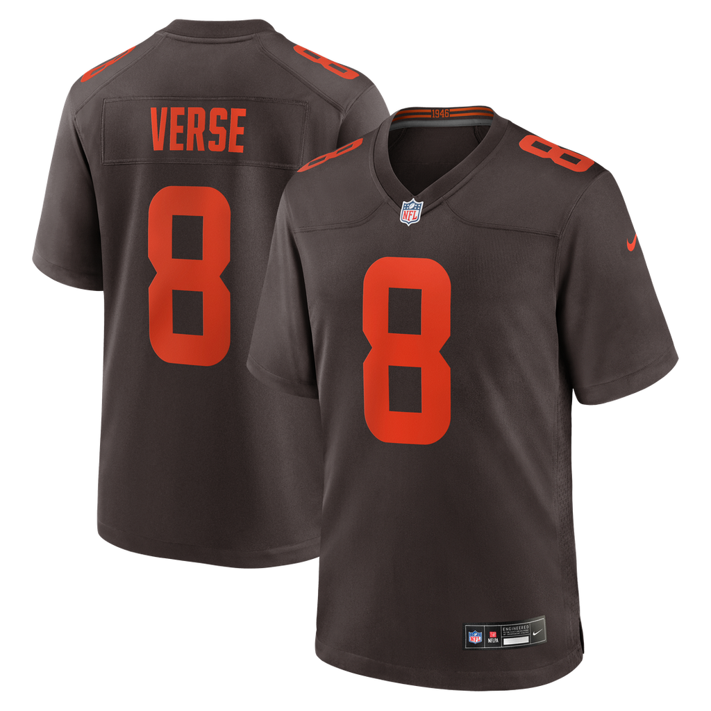 Cleveland Browns Jared Verse Brown Men Game Jersey product image 1, provided for visual reference and product detail review