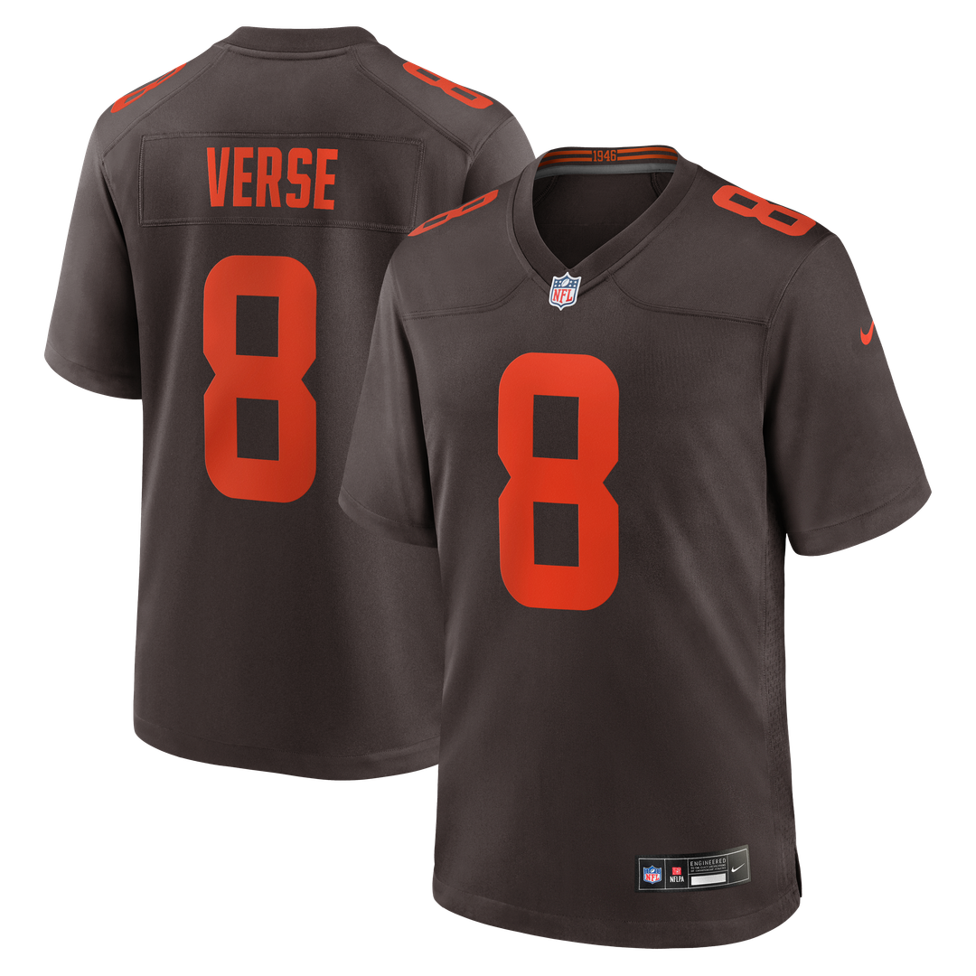 Cleveland Browns Jared Verse Brown Men Game Jersey product image 1, provided for visual reference and product detail review