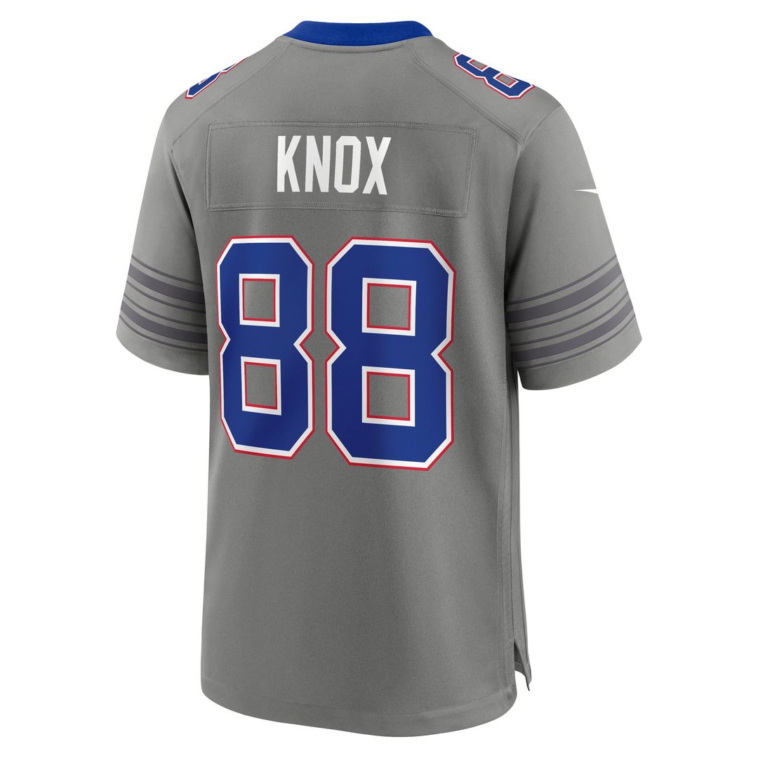 Buffalo Bills Dawson Knox Gray Nickel City Game Jersey product image 3, provided for visual reference and product detail