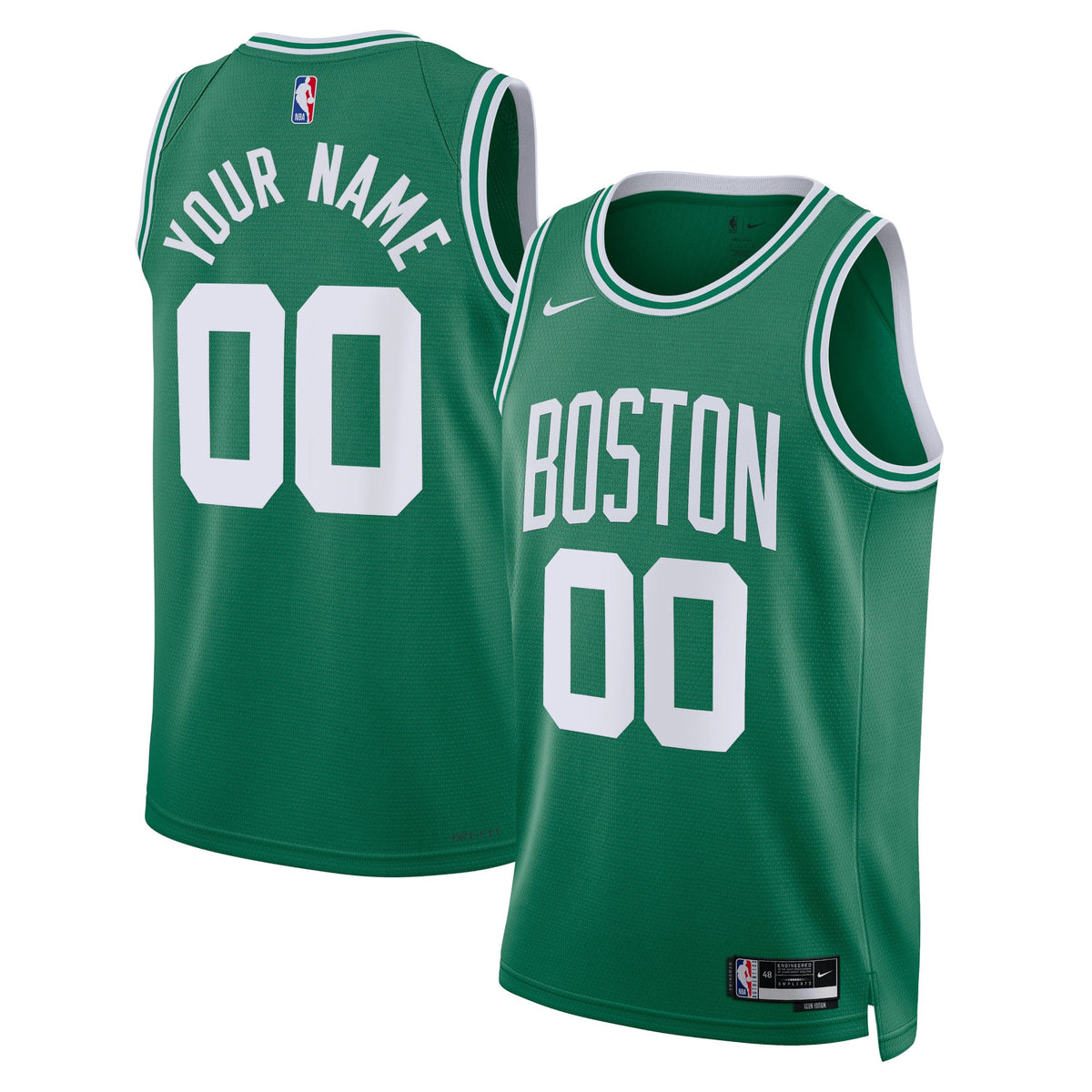 Boston Celtics Icon Edition Swingman Basketball Jersey - Kelly Green - Custom - Unisex product image 1, provided for visual