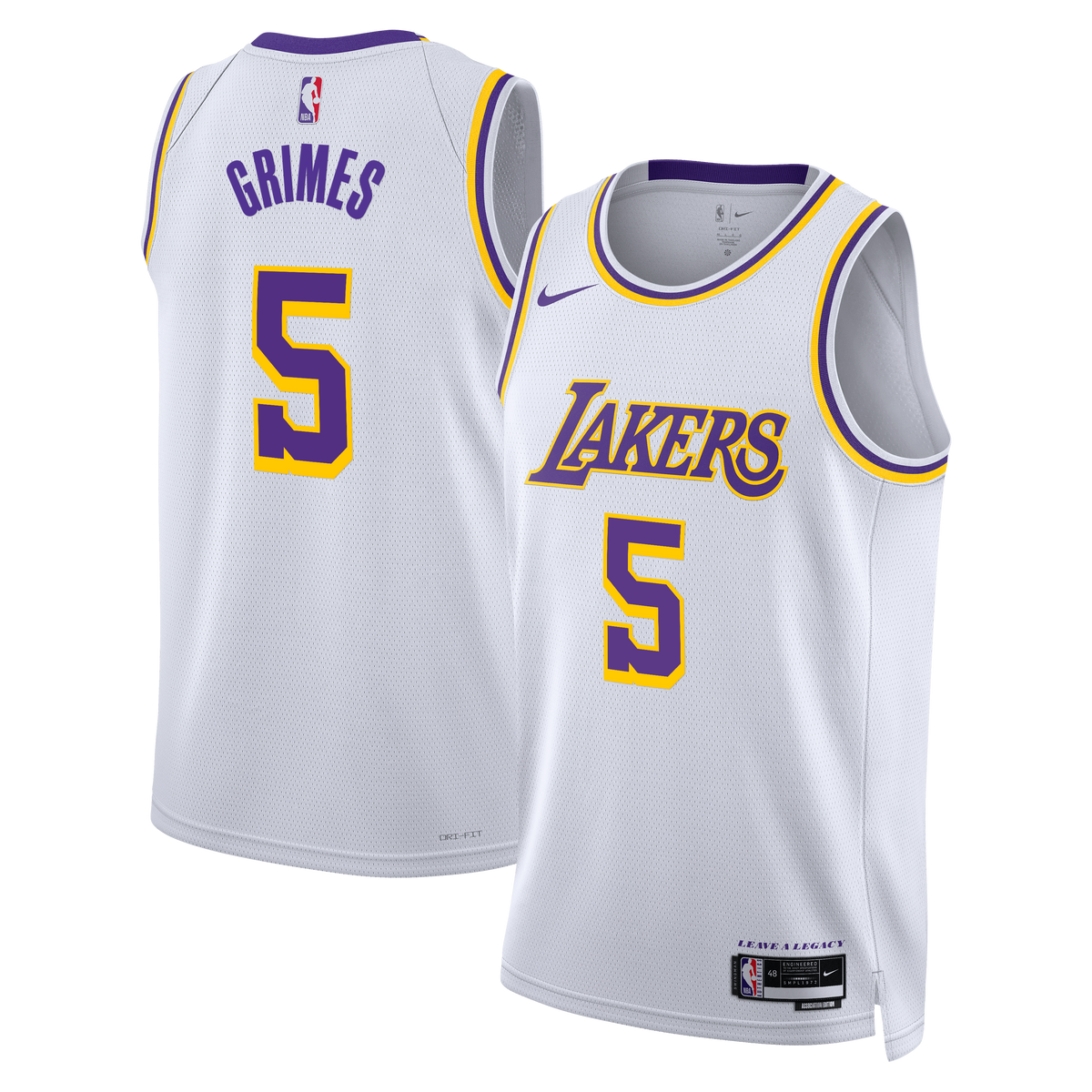 Los Angeles Lakers Association Edition Edition Swingman Basketball Jersey - White - Quentin Grimes - Unisex product image 1,