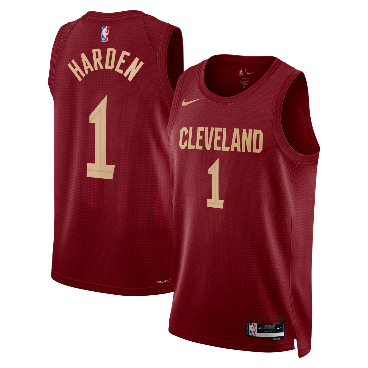 Cleveland Cavaliers Icon Edition Swingman Basketball Jersey - Wine - James Harden - Unisex product image 1, provided for