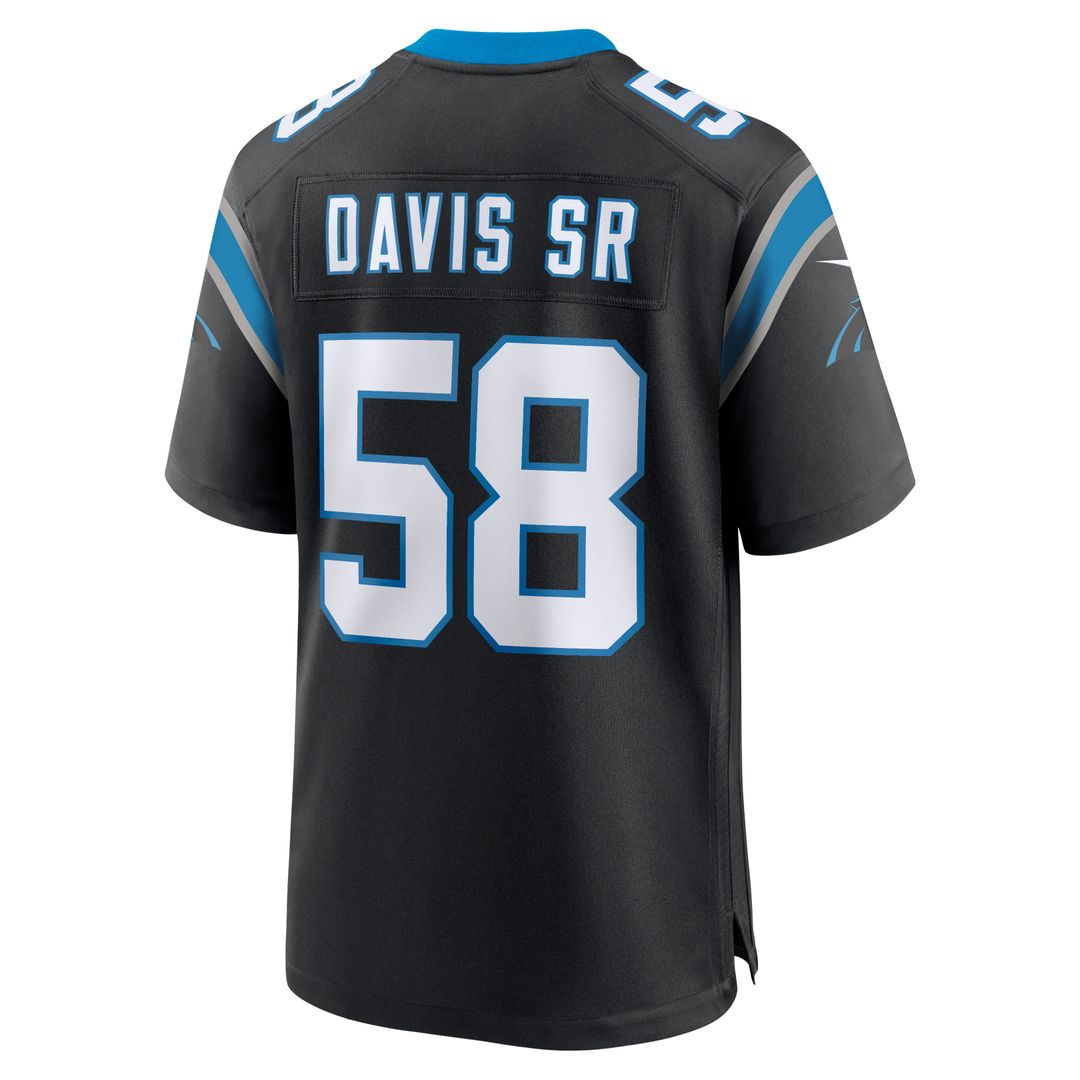 Carolina Panthers Thomas Davis Sr. Black Team Retired Game Jersey product image 3, provided for visual reference and product