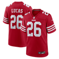 San Francisco 49ers Chase Lucas Scarlet Team Game Jersey product image 1, provided for visual reference and product detail