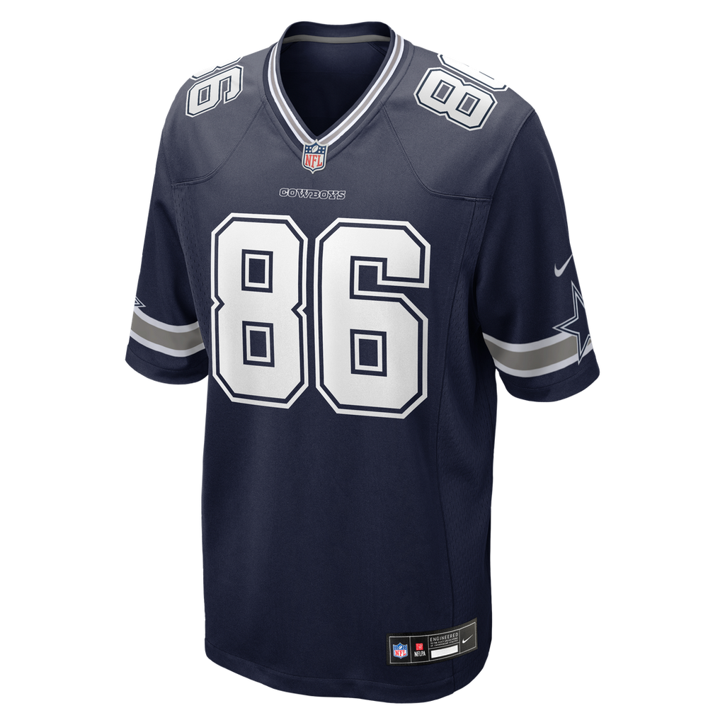 Dallas Cowboys Luke Schoonmaker Navy Team Game Jersey product image 2, provided for visual reference and product detail