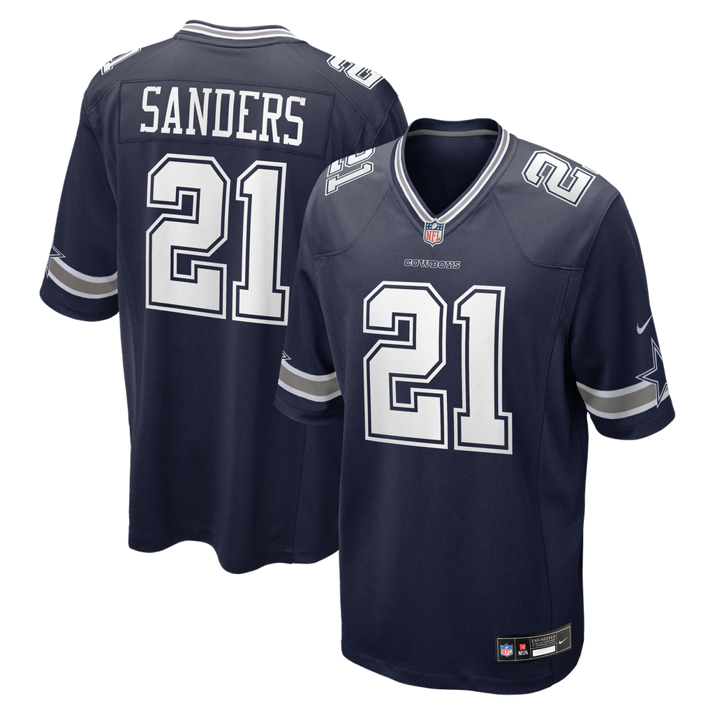 Dallas Cowboys Deion Sanders Navy Team Retired Player Game Jersey product image 1, provided for visual reference and product
