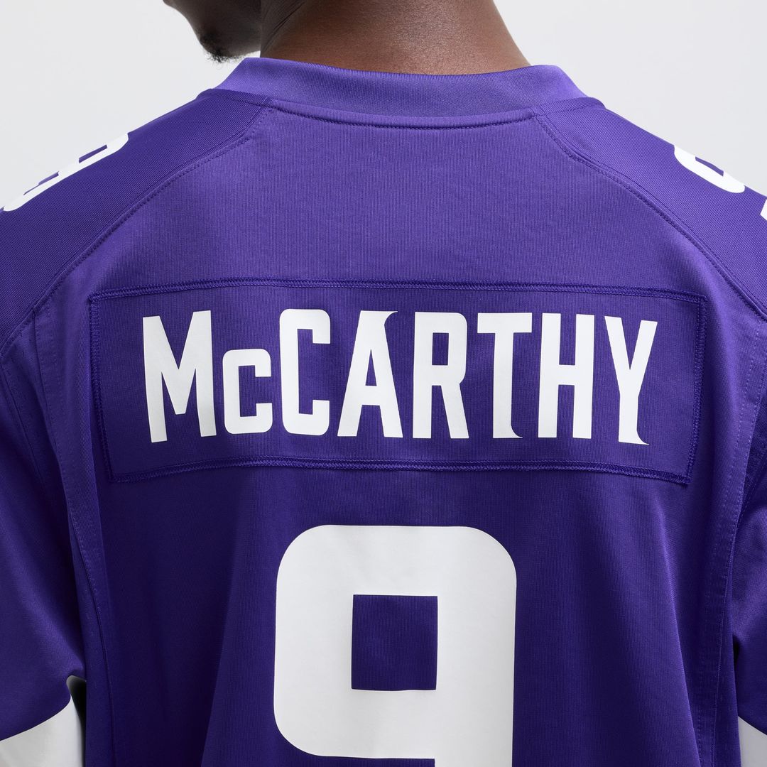 Minnesota Vikings J.J. McCarthy White Alternate Game Player Jersey product image 14, provided for visual reference and