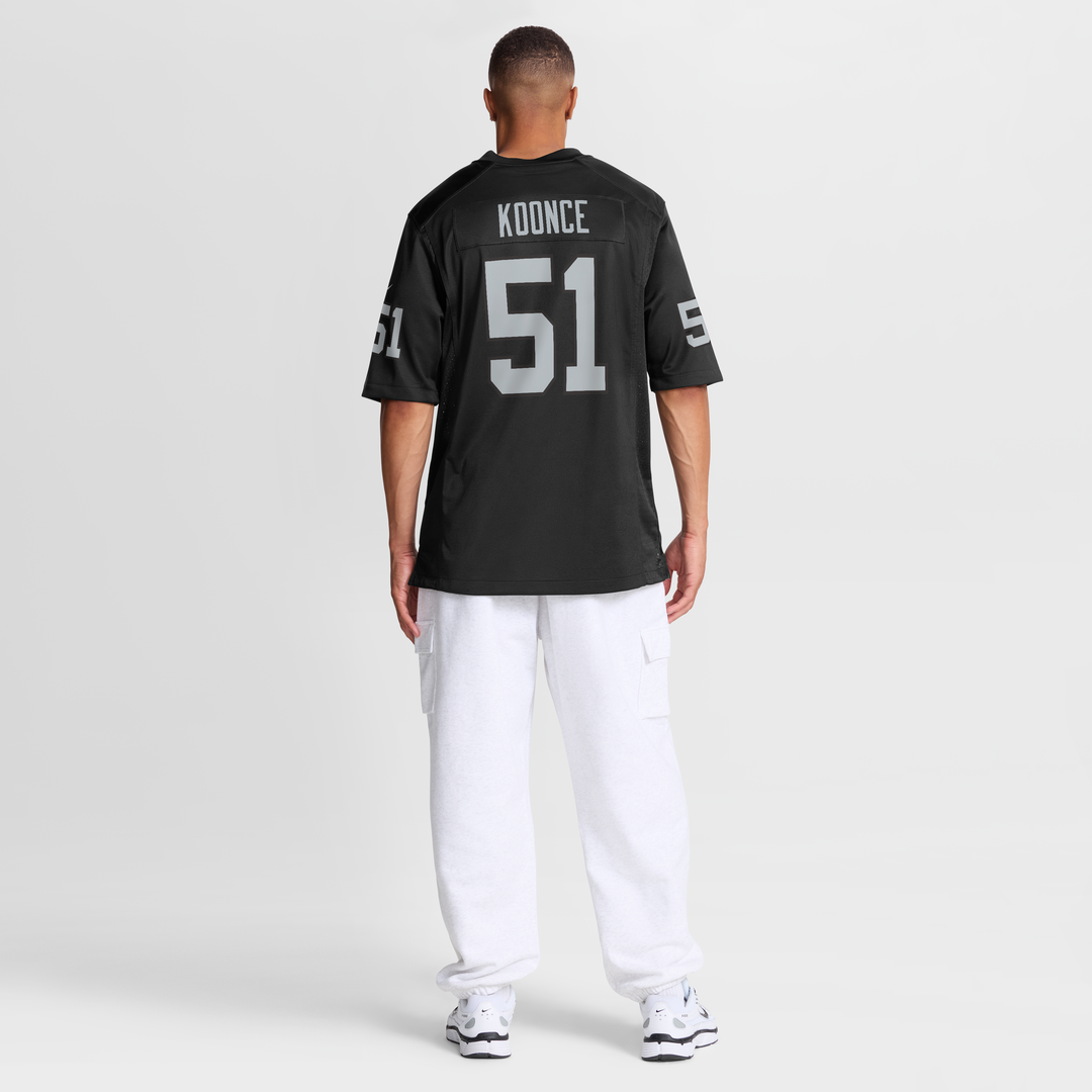 Las Vegas Raiders Malcolm Koonce Black Game Jersey product image 8, provided for visual reference and product detail review