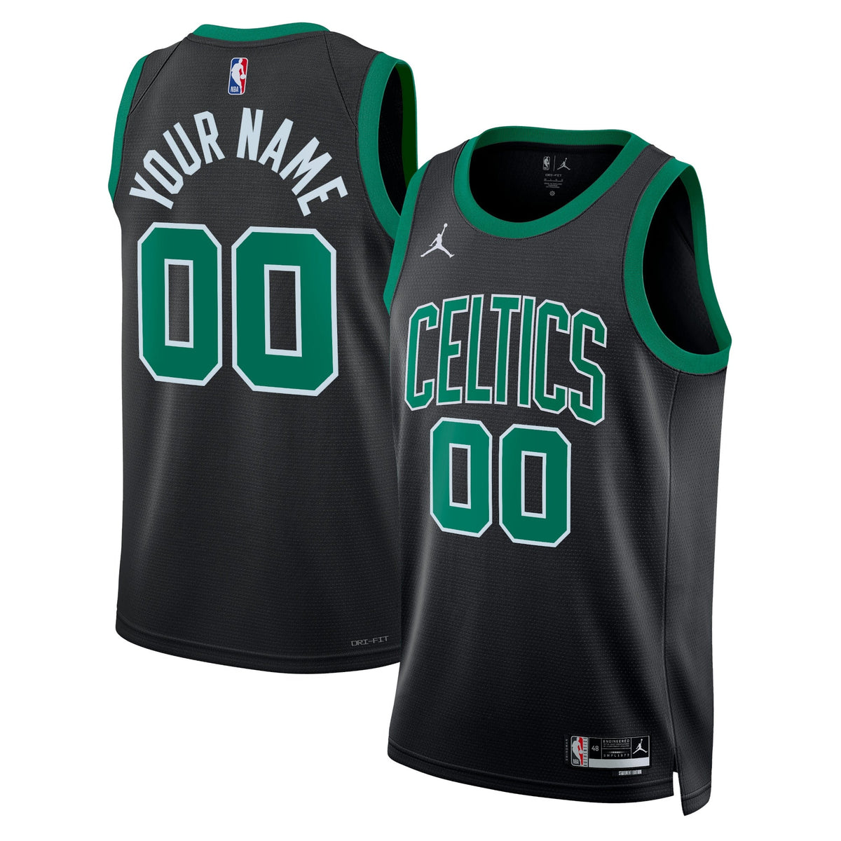 Boston Celtics Brand Statement Edition Swingman Basketball Jersey - Black - Custom - Unisex product image 1, provided for