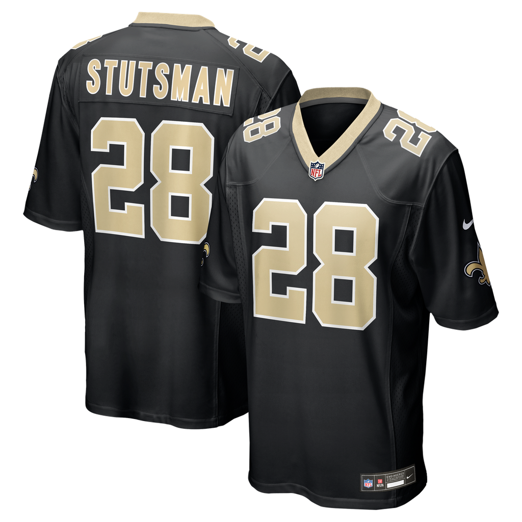 New Orleans Saints Danny Stutsman Black Team Game Jersey product image 1, provided for visual reference and product detail