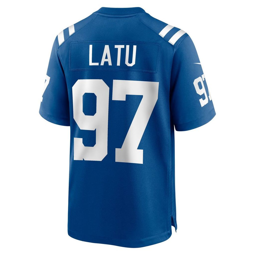 Indianapolis Colts Laiatu Latu Royal Player Game Jersey product image 3, provided for visual reference and product detail