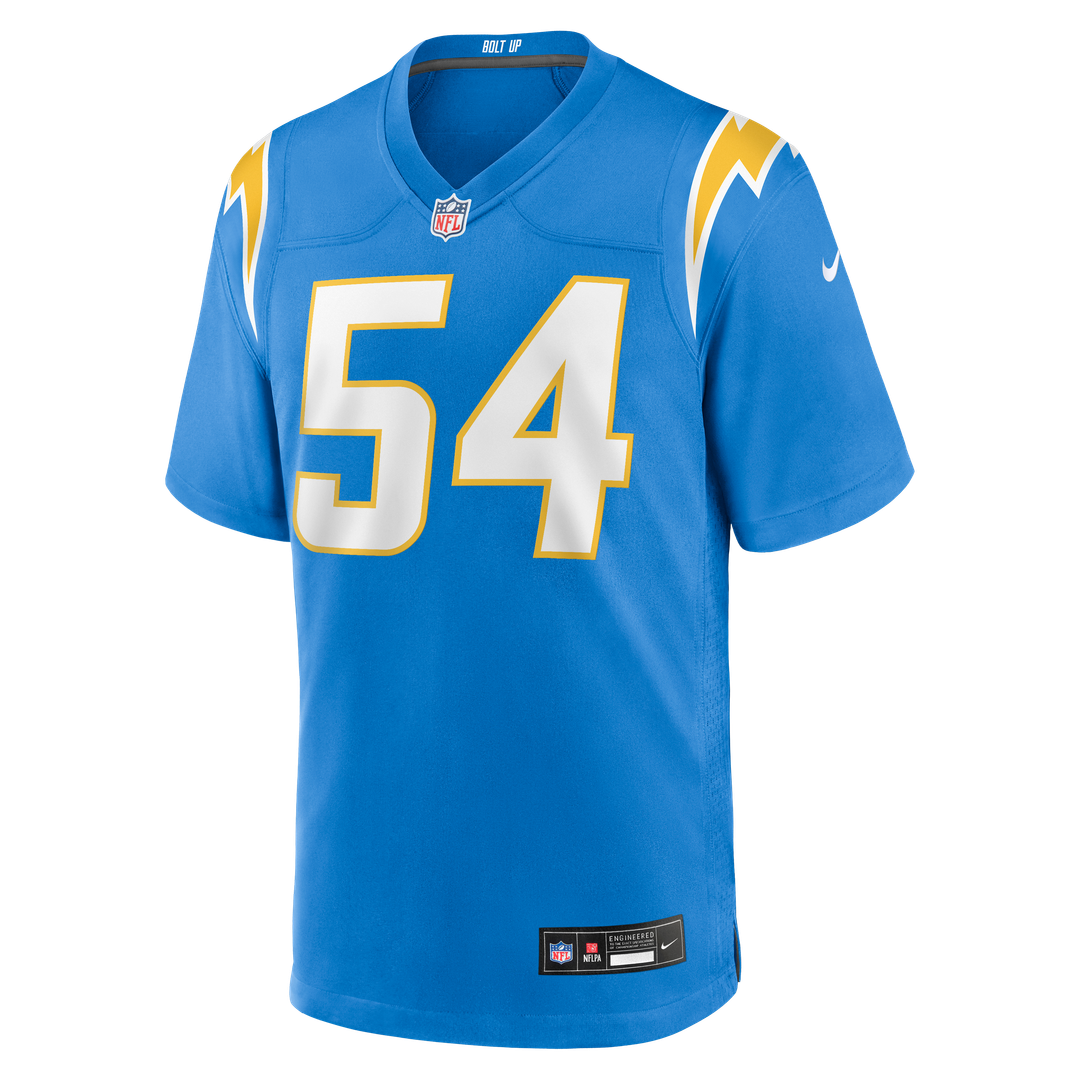 Los Angeles Chargers Kyle Kennard Powder Blue Team Game Jersey product image 2, provided for visual reference and product