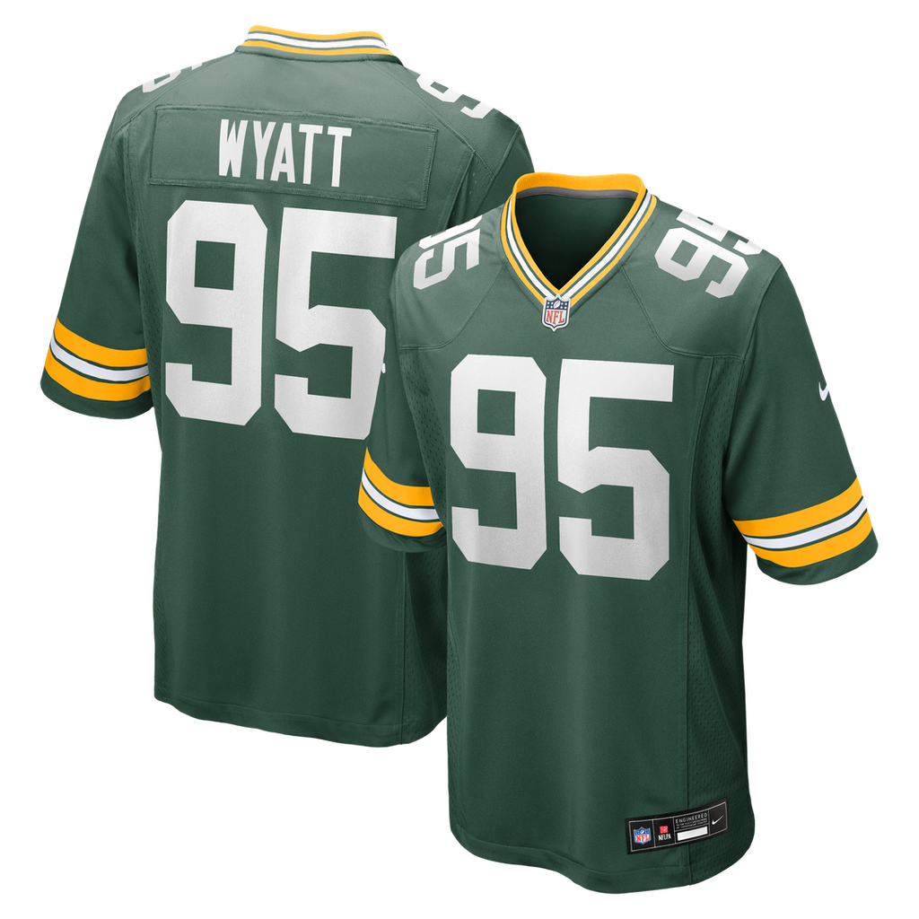 Green Bay Packers Devonte Wyatt Green Player Game Jersey product image 1, provided for visual reference and product detail