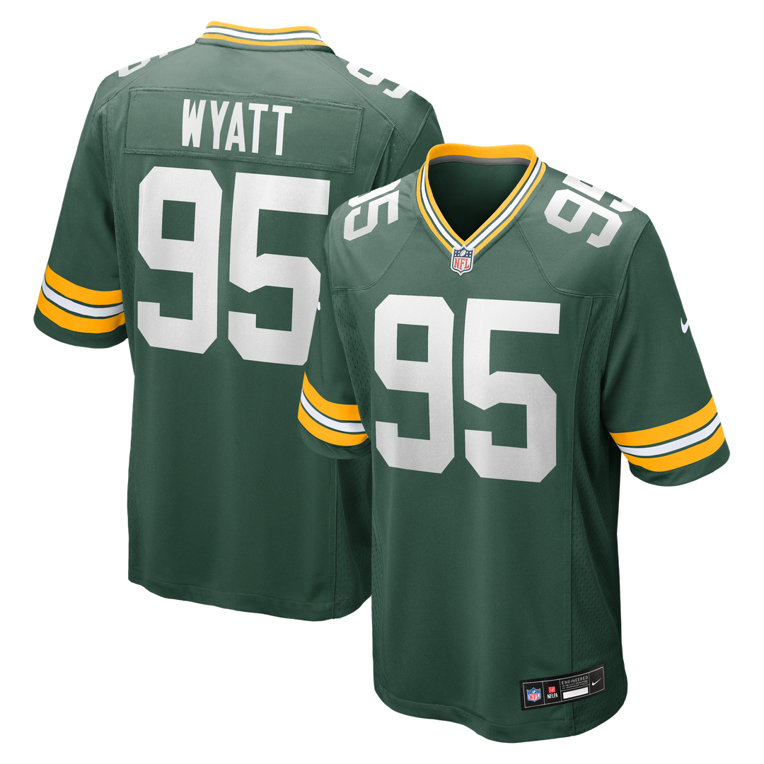 Green Bay Packers Devonte Wyatt Green Player Game Jersey product image 1, provided for visual reference and product detail
