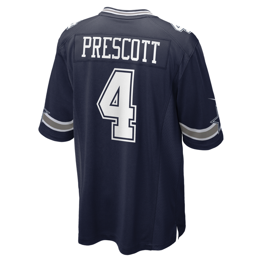 Dallas Cowboys Dak Prescott Navy Game Team Jersey product image 3, provided for visual reference and product detail review