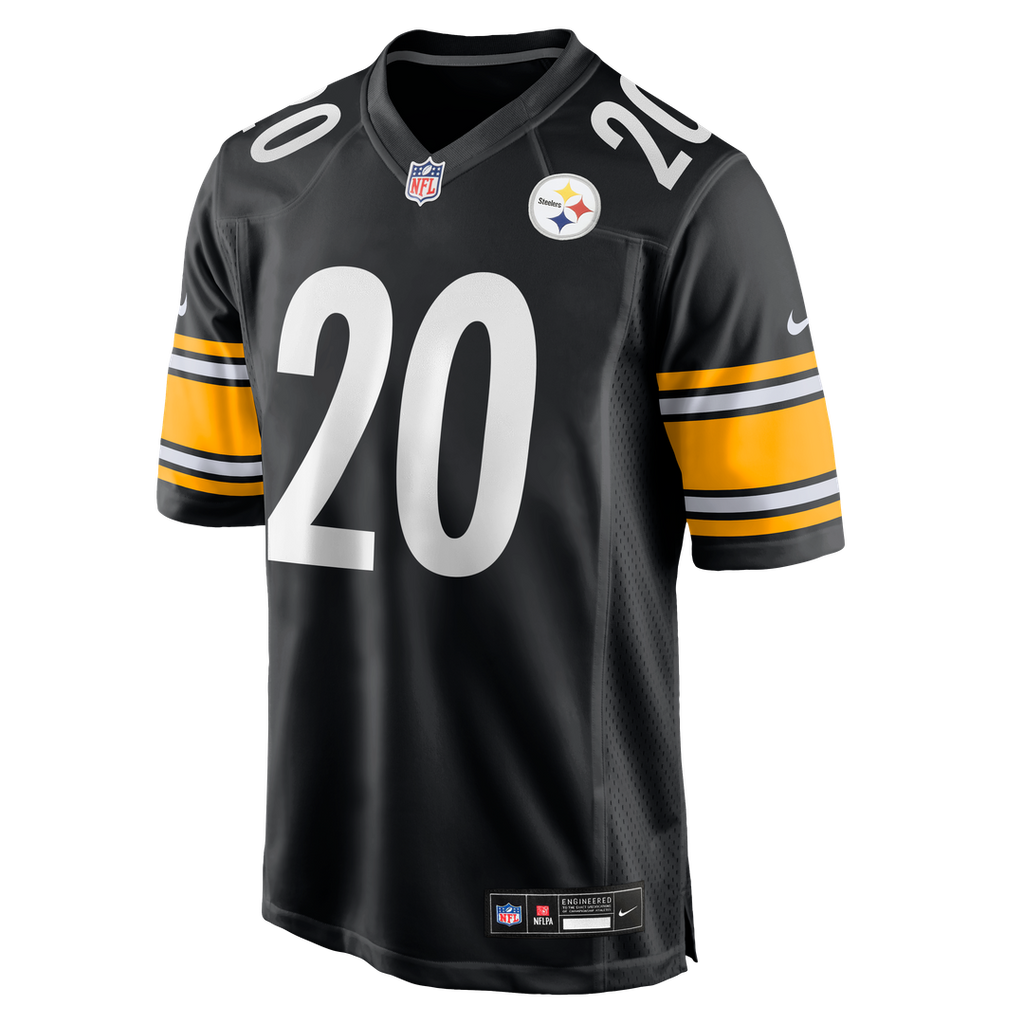 Pittsburgh Steelers Kaleb Johnson Black Team Game Jersey product image 2, provided for visual reference and product detail