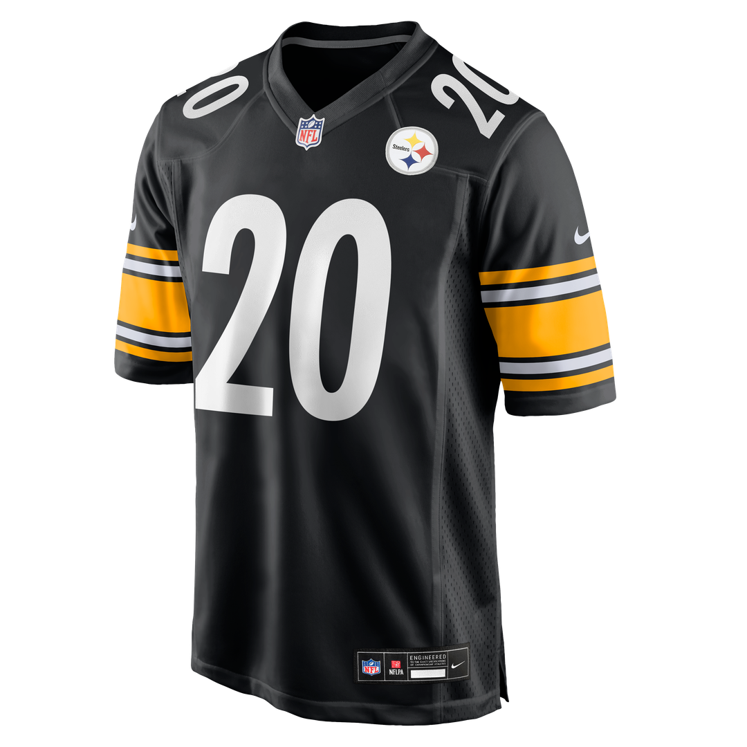 Pittsburgh Steelers Kaleb Johnson Black Team Game Jersey product image 2, provided for visual reference and product detail