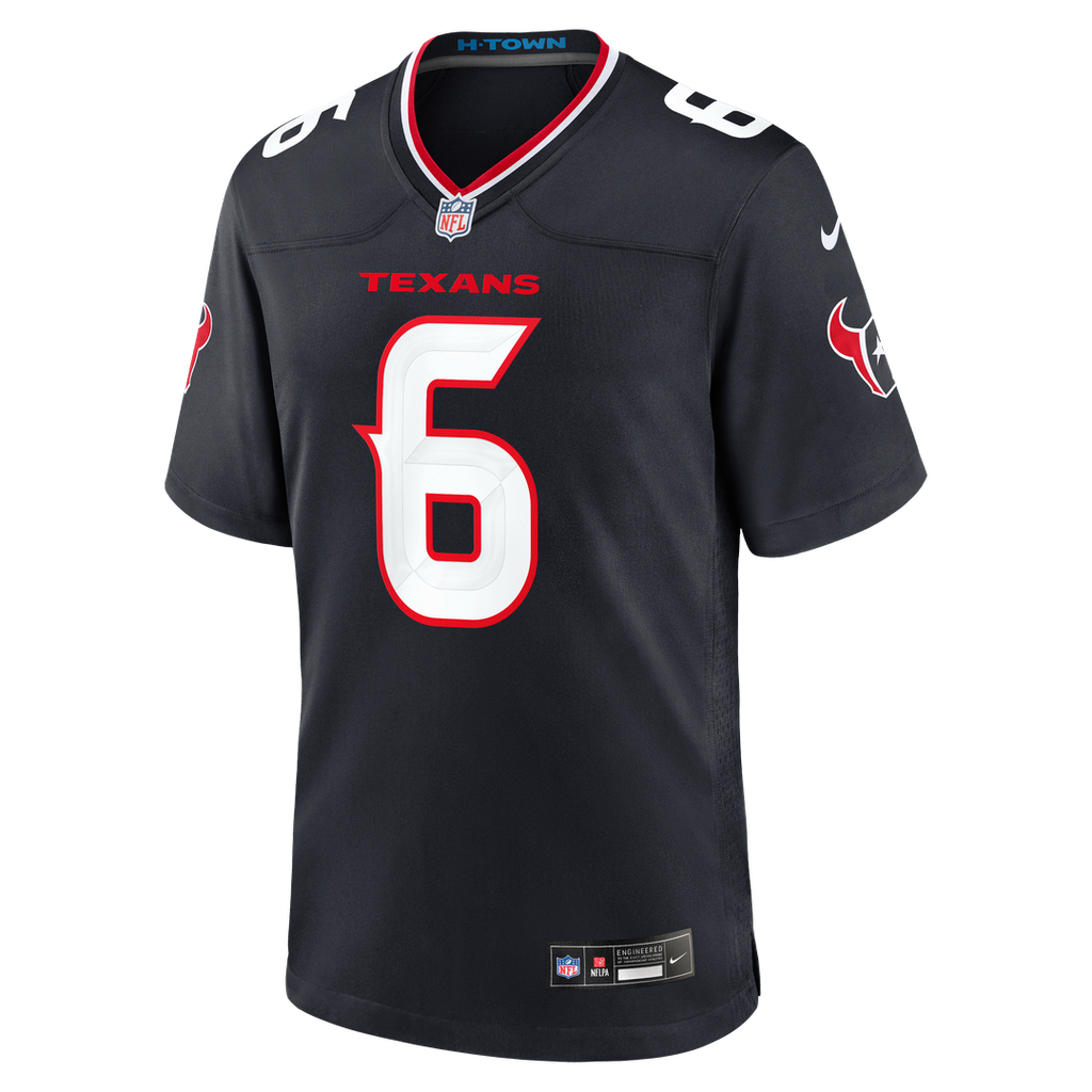 Houston Texans Reed Blankenship Navy Team Game Jersey product image 2, provided for visual reference and product detail