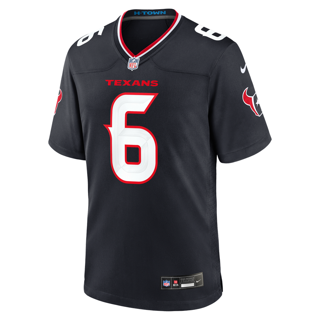 Houston Texans Reed Blankenship Navy Team Game Jersey product image 2, provided for visual reference and product detail