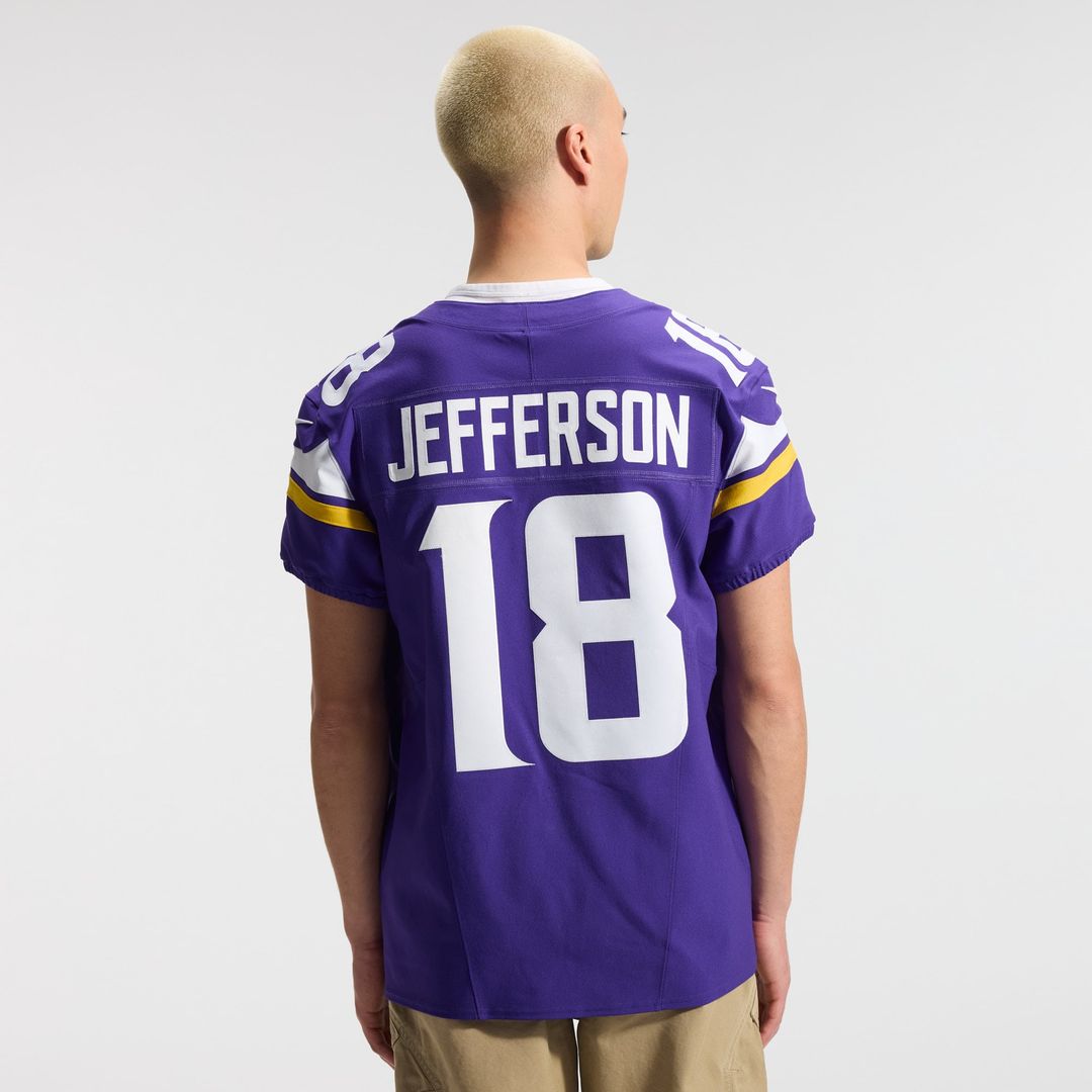 Minnesota Vikings Justin Jefferson Purple Team Vapor F.U.S.E. Elite Jersey product image 3, provided for visual reference
