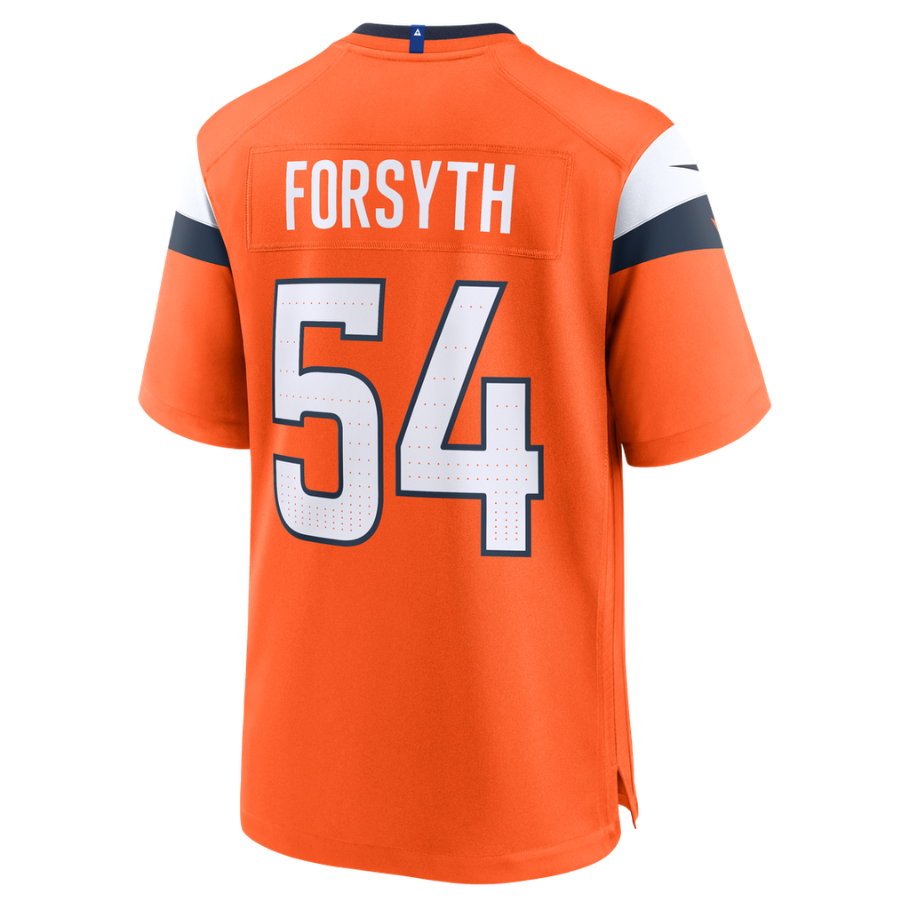 Denver Broncos Alex Forsyth Orange Team Game Jersey product image 3, provided for visual reference and product detail review