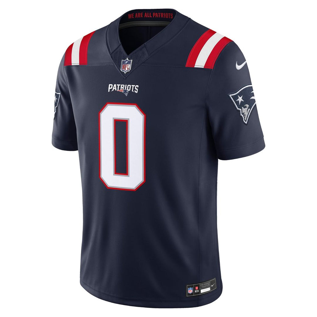 New England Patriots Christian Gonzalez Navy Team Vapor F.U.S.E. Stitched Limited Jersey product image 2, provided for