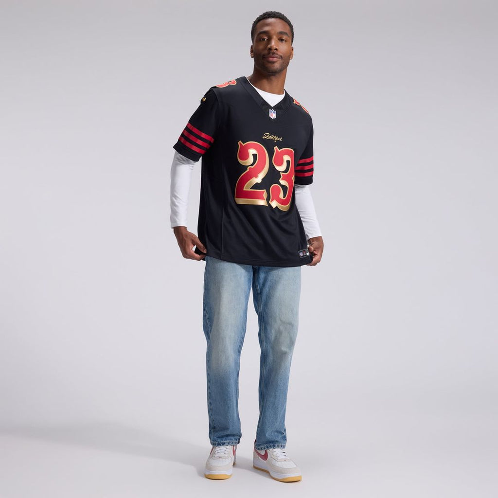 San Francisco 49ers Christian McCaffrey Black Rivalries Collection Stitched Limited Jersey product image 4, provided for
