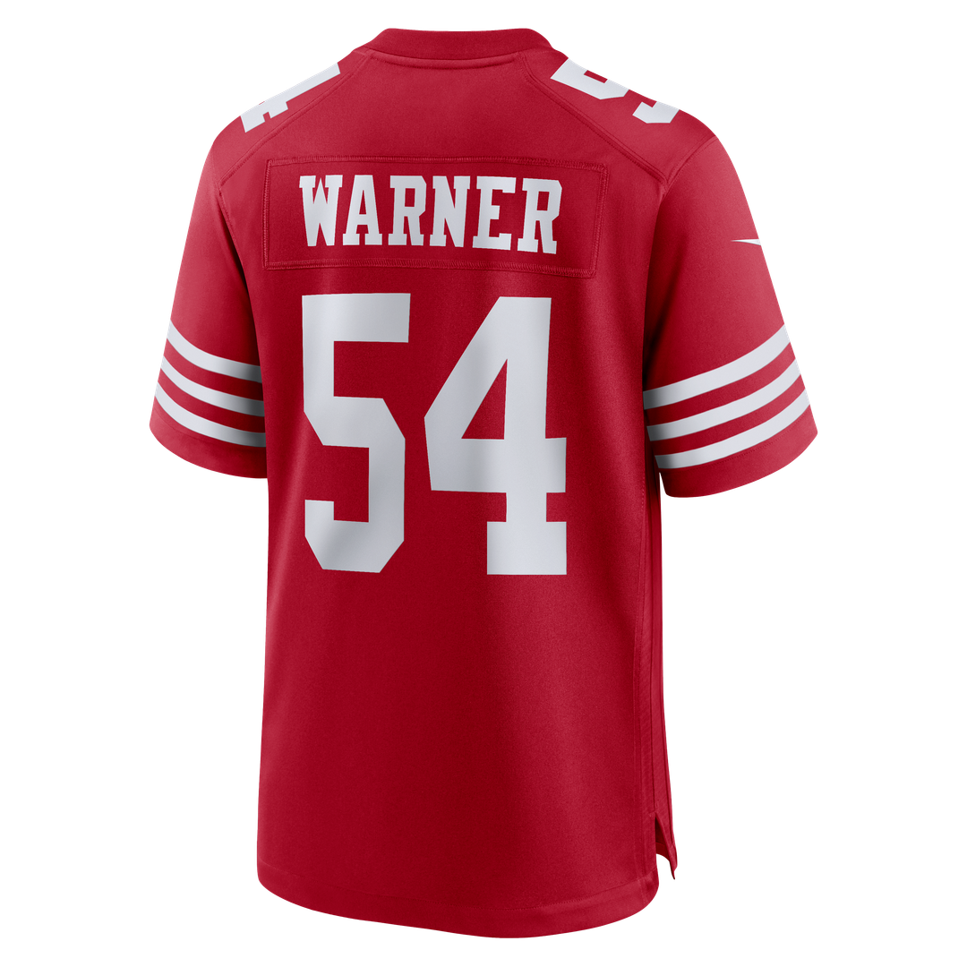 San Francisco 49ers Fred Warner White 80th Anniversary Game Jersey product image 13, provided for visual reference and