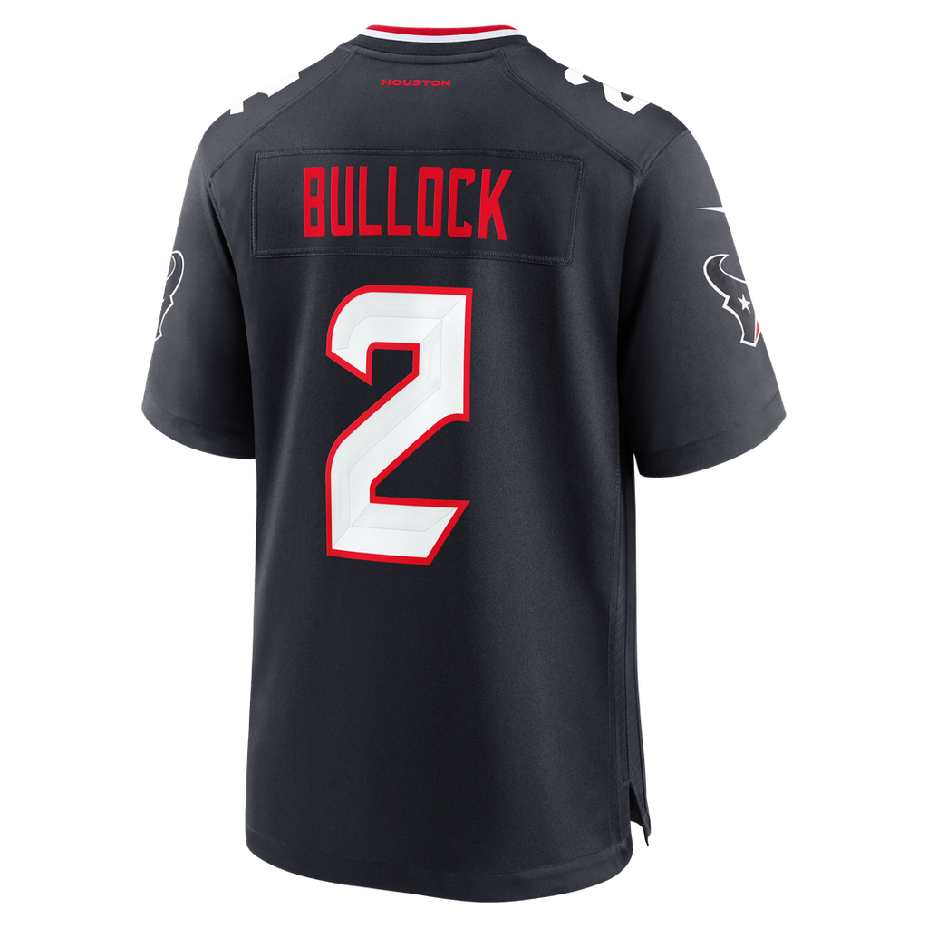 Houston Texans Calen Bullock Navy Team Game Jersey product image 3, provided for visual reference and product detail review