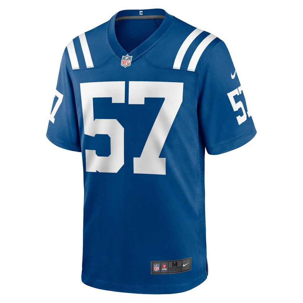 Indianapolis Colts Jaylon Carlies Royal Game Jersey product image 2, provided for visual reference and product detail review