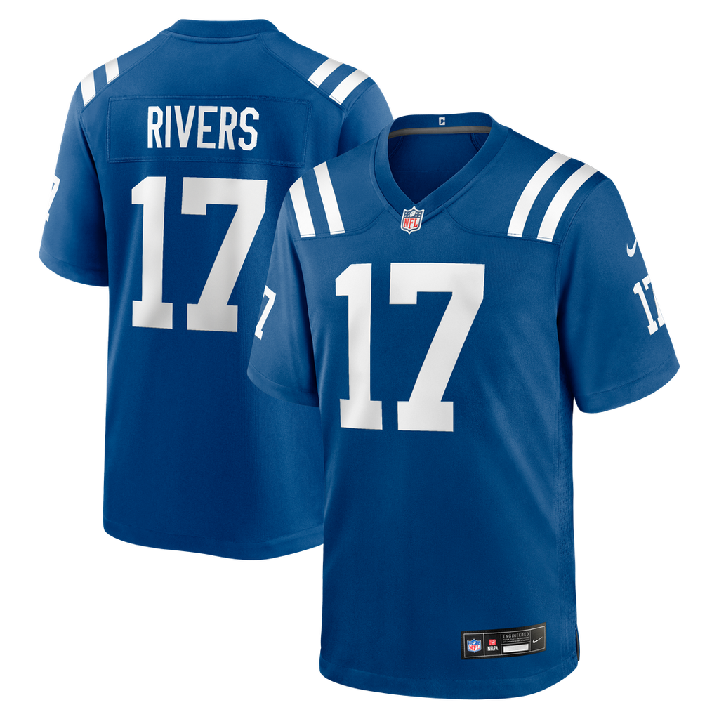 Indianapolis Colts Philip Rivers Royal Game Jersey product image 1, provided for visual reference and product detail review