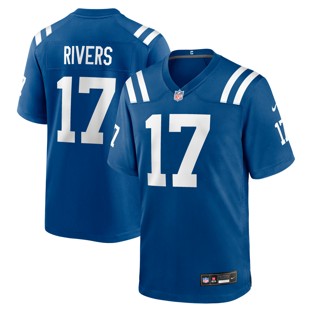 Indianapolis Colts Philip Rivers Royal Game Jersey product image 1, provided for visual reference and product detail review