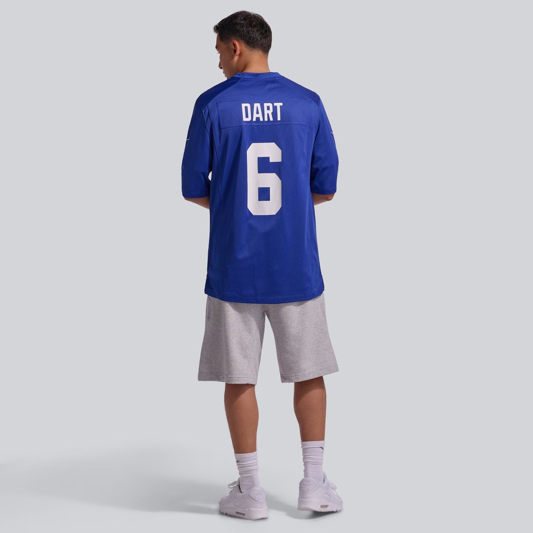 New York Giants Jaxson Dart Royal Team Game Jersey product image 5, provided for visual reference and product detail review