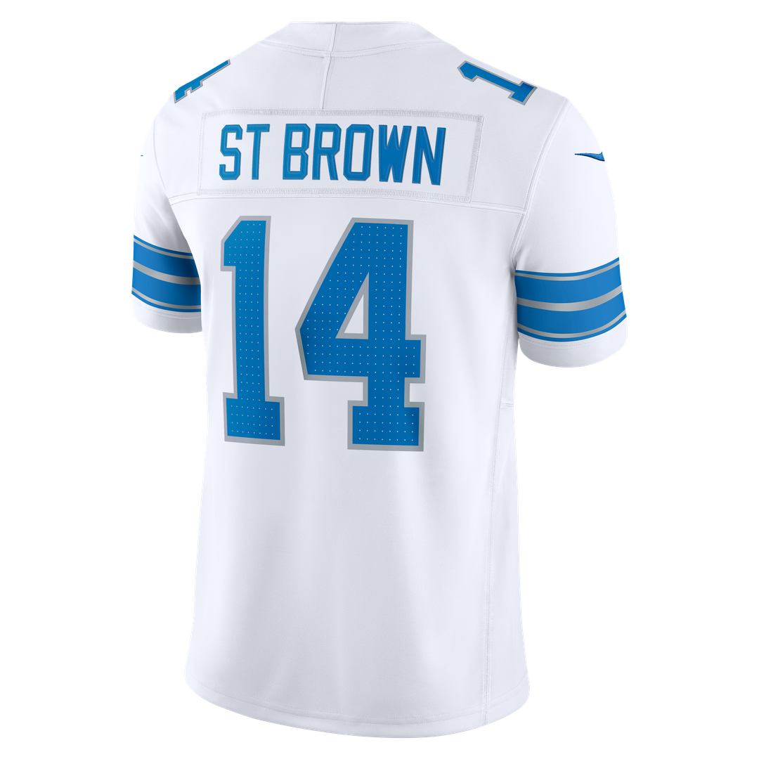 Detroit Lions Amon-Ra St. Brown White Vapor F.U.S.E. Stitched Limited Jersey product image 6, provided for visual reference