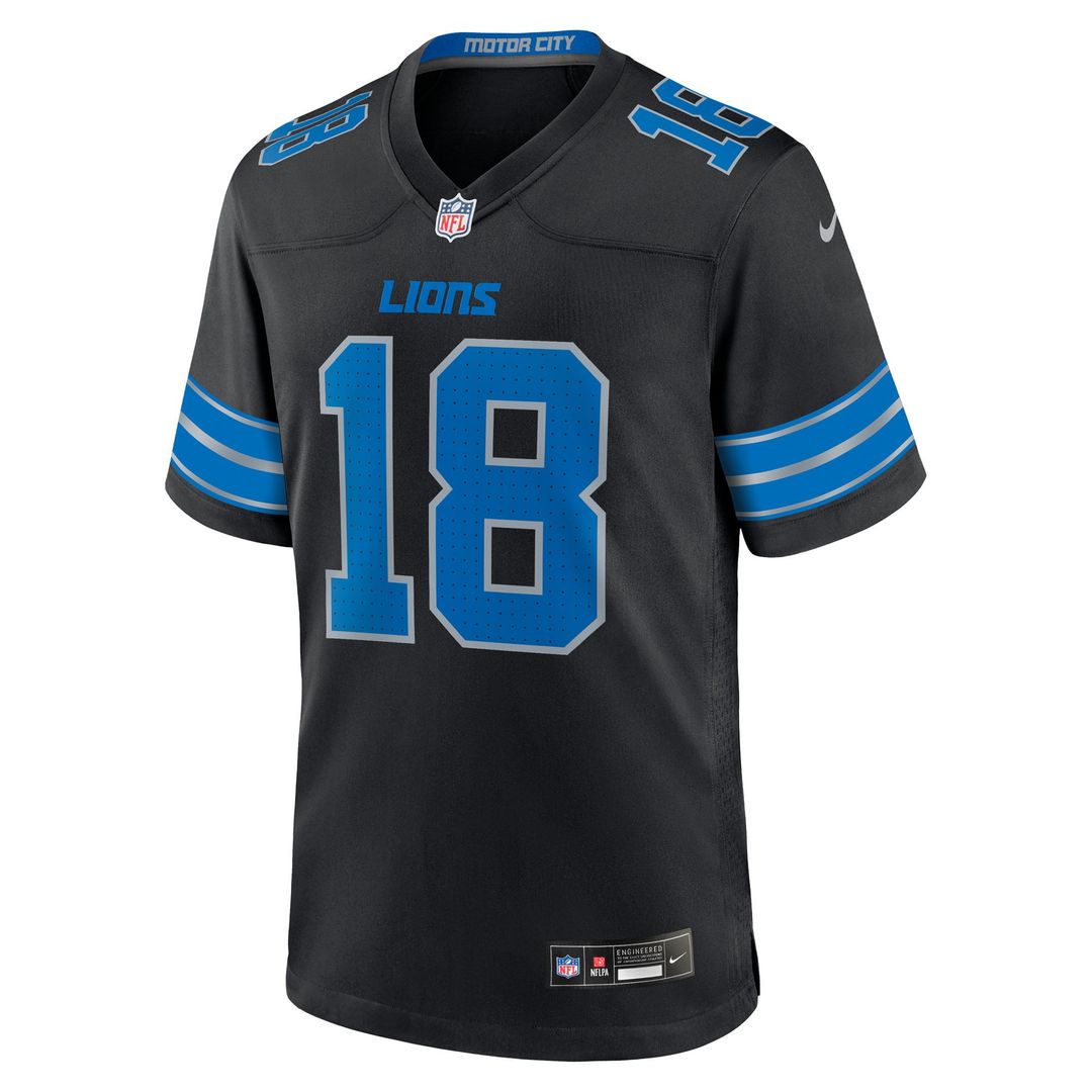 Detroit Lions Isaac TeSlaa Black Alternate Game Player Jersey product image 8, provided for visual reference and product
