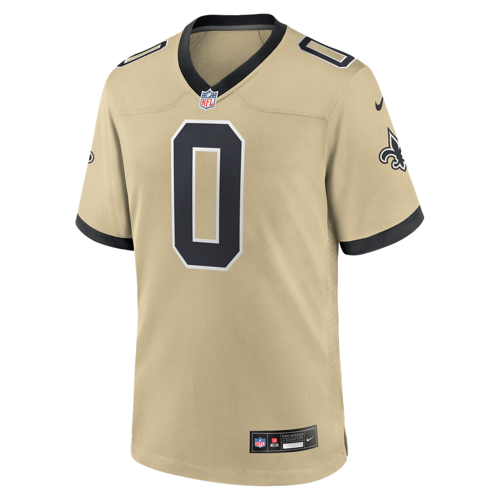 New Orleans Saints Jordyn Tyson Black Team Game Jersey product image 14, provided for visual reference and product detail