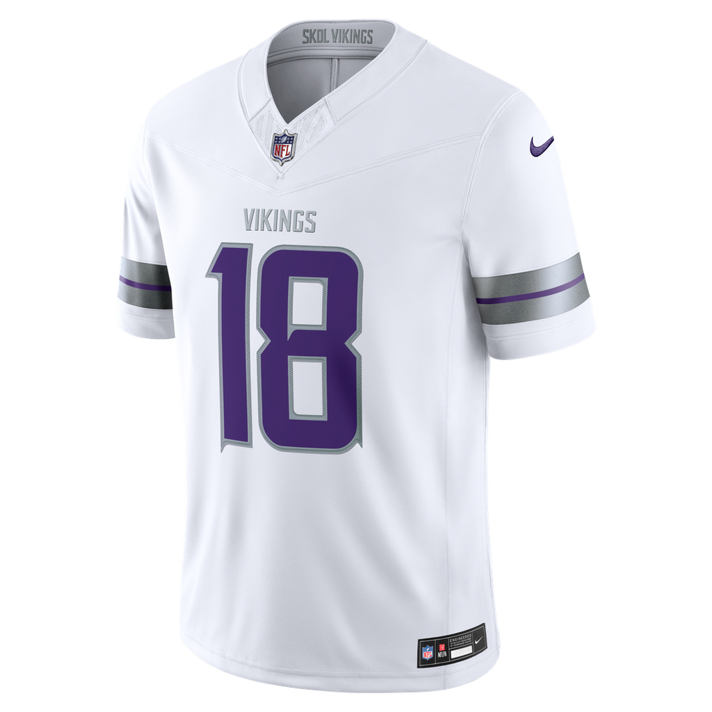 Minnesota Vikings Justin Jefferson White Alternate Vapor F.U.S.E. Stitched Limited Jersey product image 5, provided for
