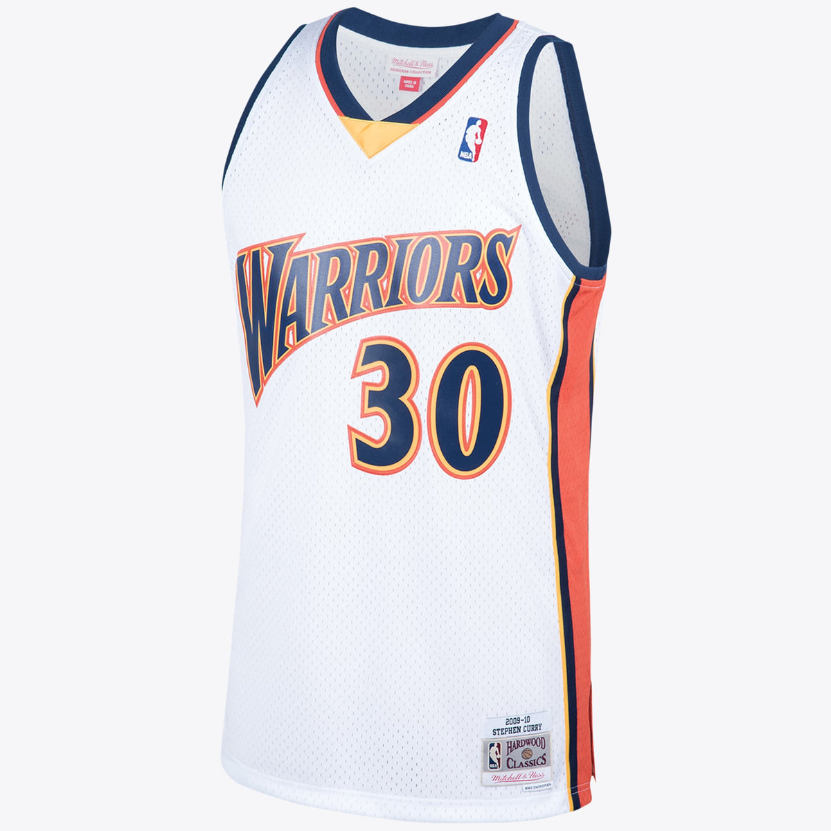 Golden State Warriors 2009 Steph Curry Hardwood Classics Home Swingman Jersey - White - Mens product image 2, provided for