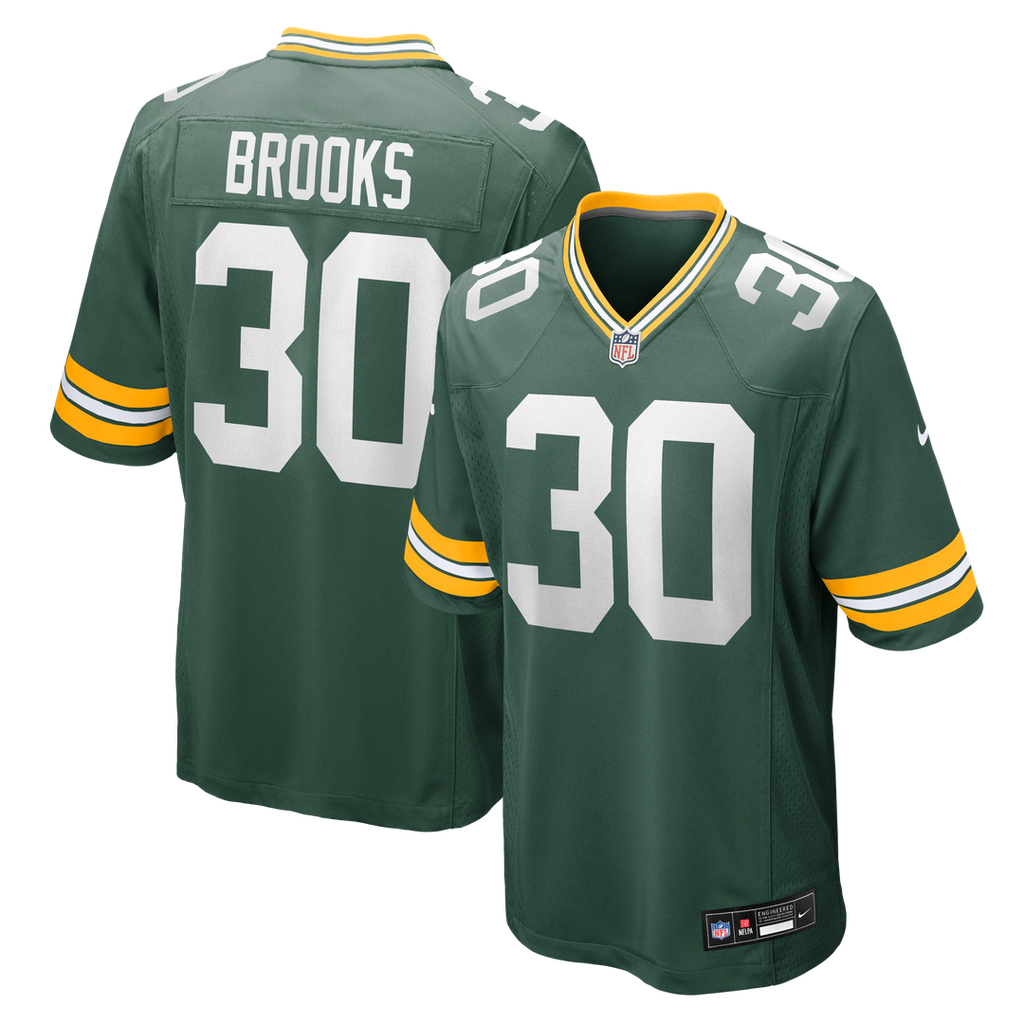 Green Bay Packers Chris Brooks Green Team Game Jersey product image 1, provided for visual reference and product detail