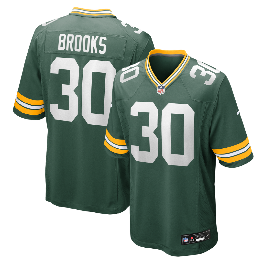Green Bay Packers Chris Brooks Green Team Game Jersey product image 1, provided for visual reference and product detail