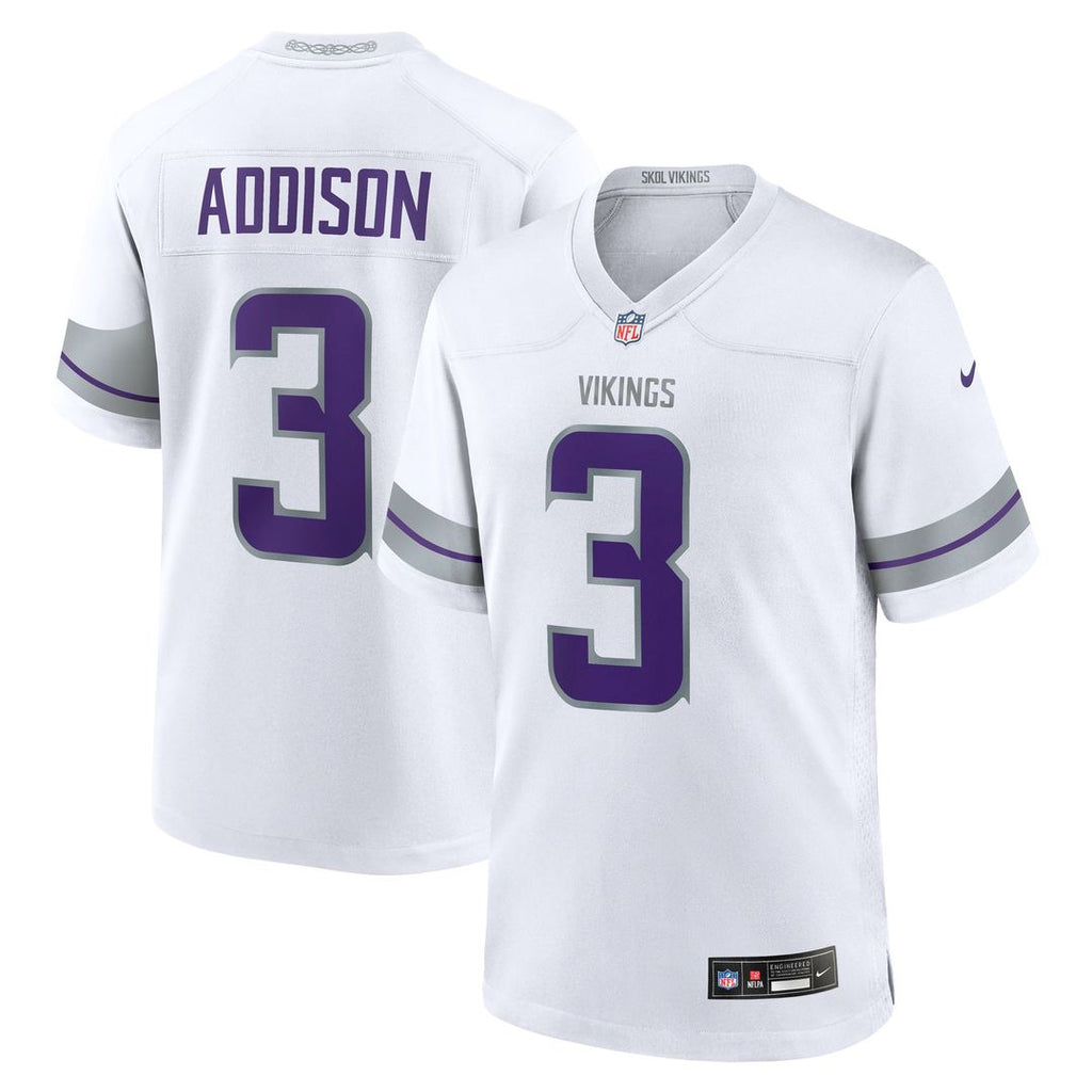 Minnesota Vikings Addison White Alternate Game Player Jersey product image 4, provided for visual reference and product