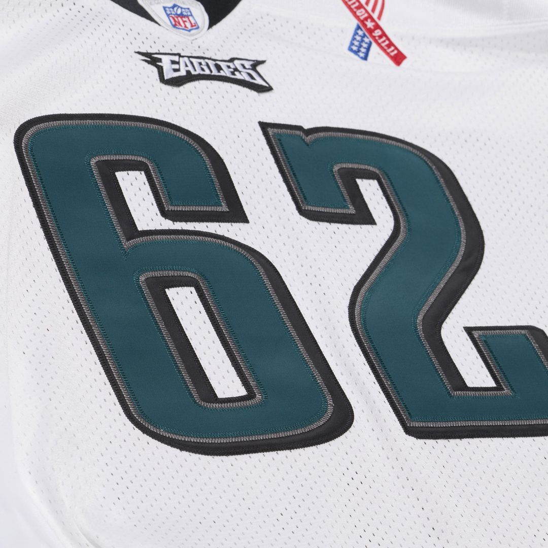 Philadelphia Eagles Jason Kelce White 2011 Authentic Throwback Jersey product image 6, provided for visual reference and