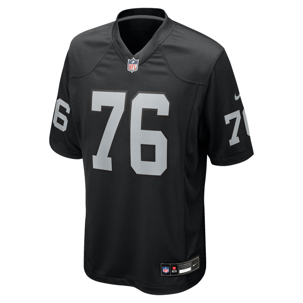 Las Vegas Raiders Caleb Rogers Black Team Game Jersey product image 2, provided for visual reference and product detail