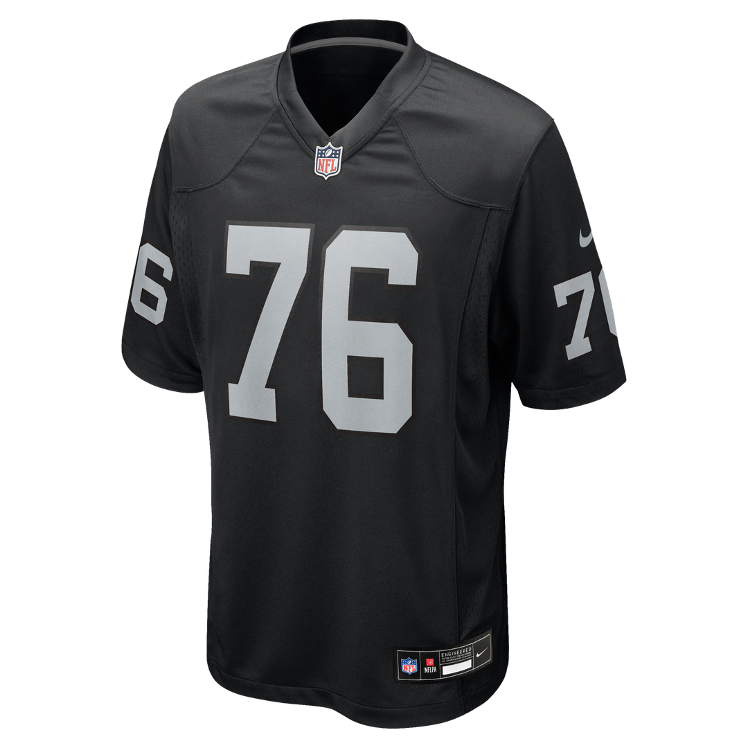Las Vegas Raiders Caleb Rogers Black Team Game Jersey product image 2, provided for visual reference and product detail