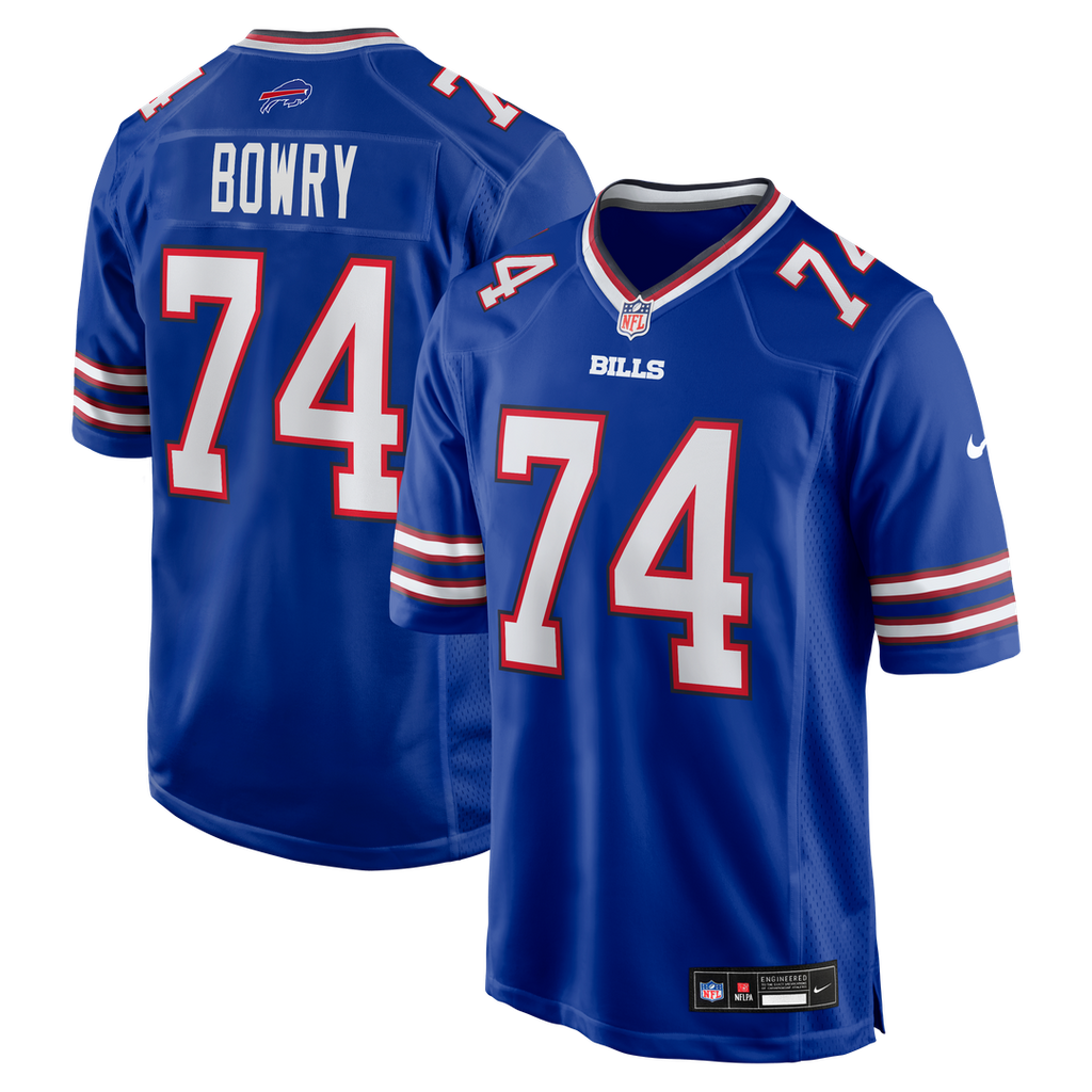 Buffalo Bills Jude Bowry Royal Team Game Jersey product image 1, provided for visual reference and product detail review