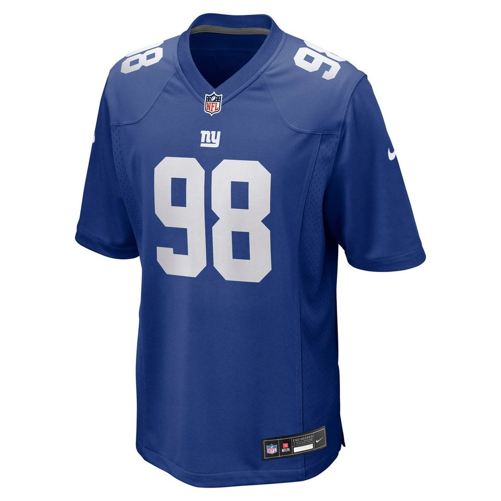New York Giants D.J. Reader Royal Game Jersey product image 2, provided for visual reference and product detail review